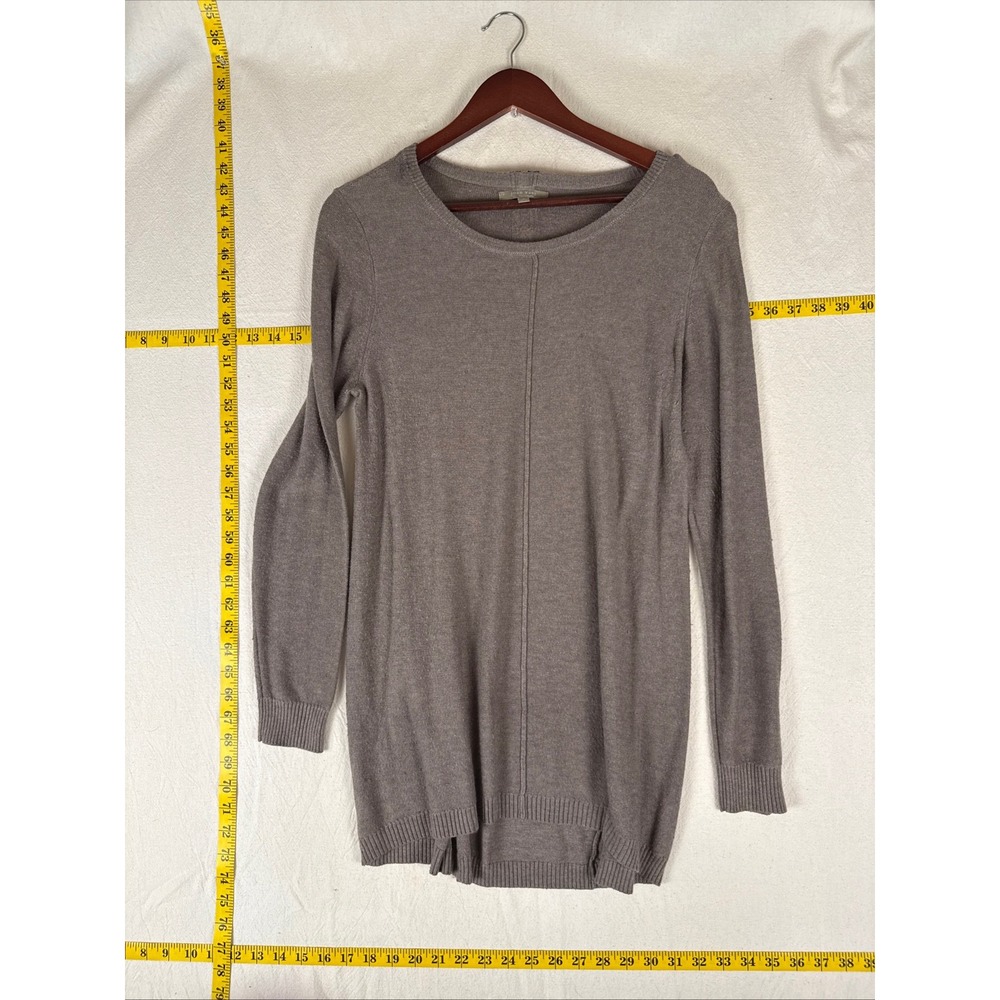 Joan Vass Gray Sweater Tunic Large Long Sleeve
